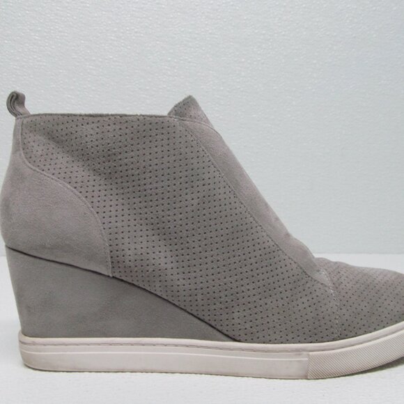 Linea Paolo Felicia Gray Suede Leather Platform Wedge Sneaker size 9 - Picture 3 of 11